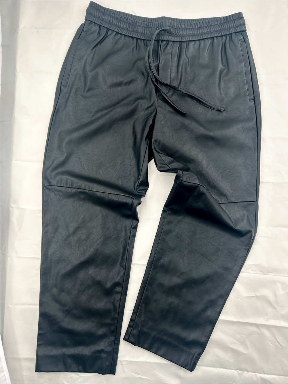 Calvin Klein Women’s Faux Leather Drawstring Trousers Small